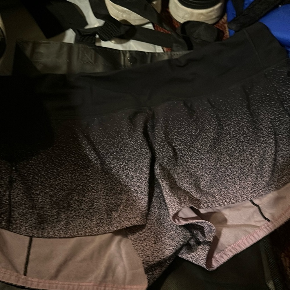 Lululemon pink/black faded shorts